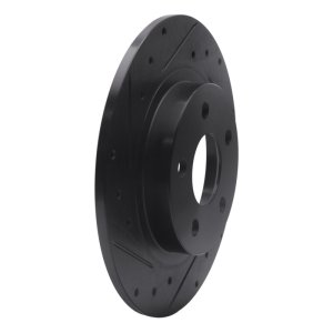 Buick Park Avenue Brake Rotor (1) - Rear Left - R1 Concepts - Drilled & Slotted - Black - `98-`05